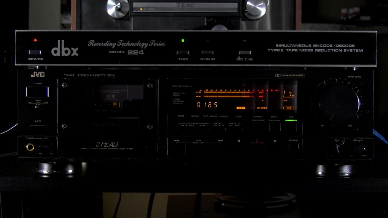 JVC TD V621 3 Head 2 motor Cassette Deck with dbx 224 Noise Reduction unit.
