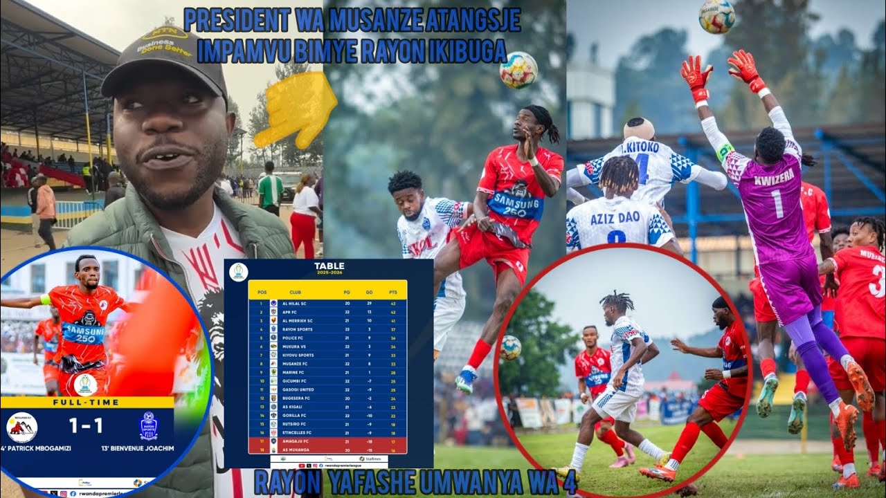 RAYON SPORTS🔵Yafashe Umwanya wa 4 President wa Atanze Impamvu Itumvikana🤔Igitego Cya 1 Cya Vin