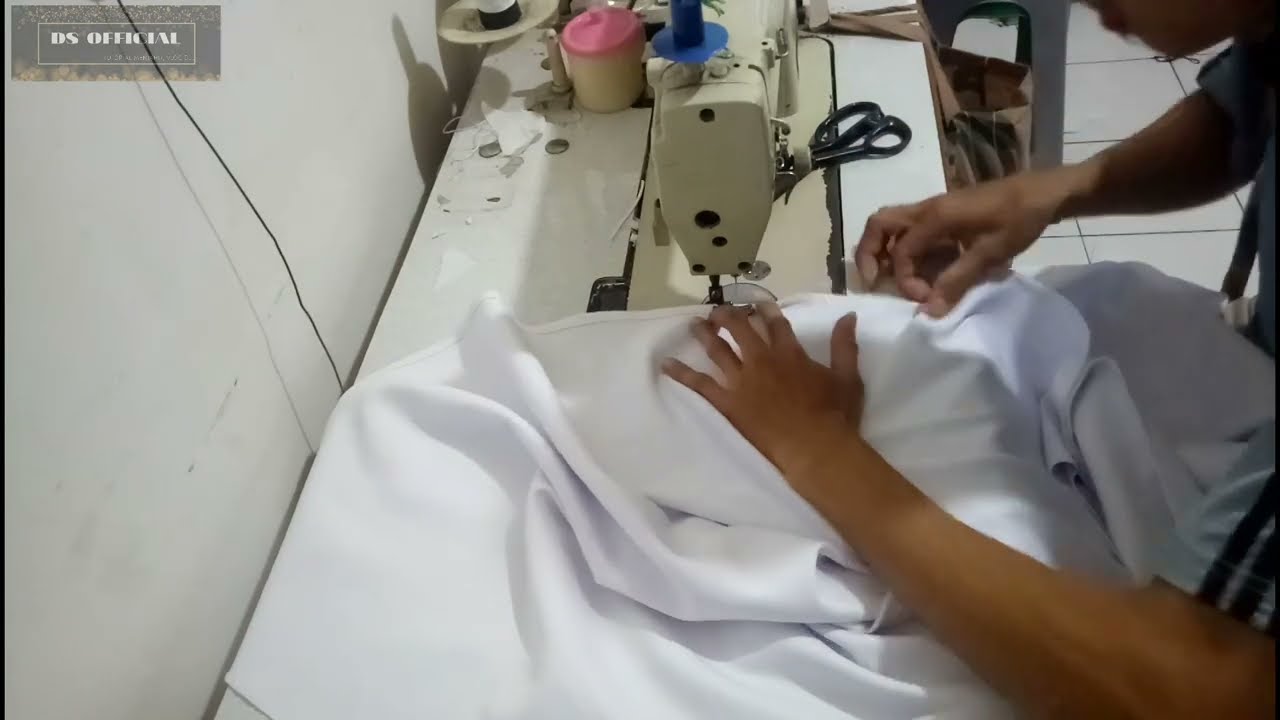 proses pembuatan belahan untuk long dress