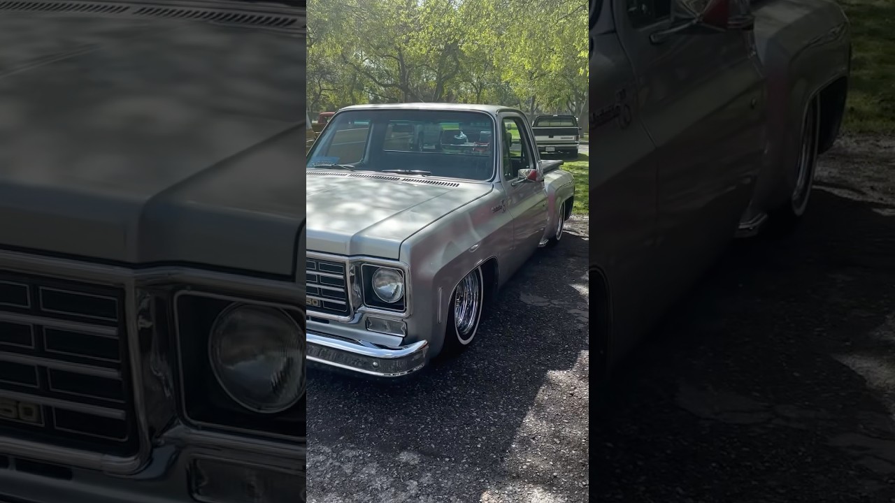 Lowered Squarebody Chevy Stepside 🔥 #loweredtrucks #droppedtrucks #squarebody #squarebodychevy