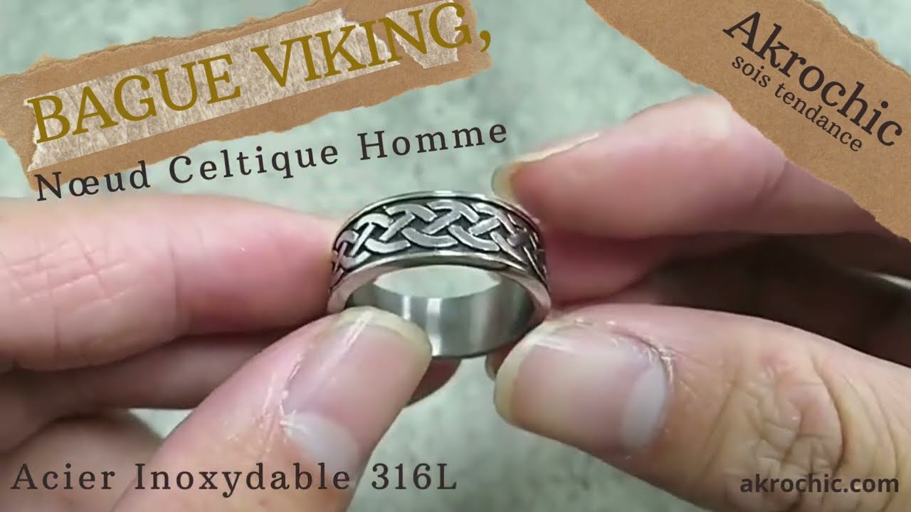 Bague N&oelig;ud Viking en Acier pour Homme