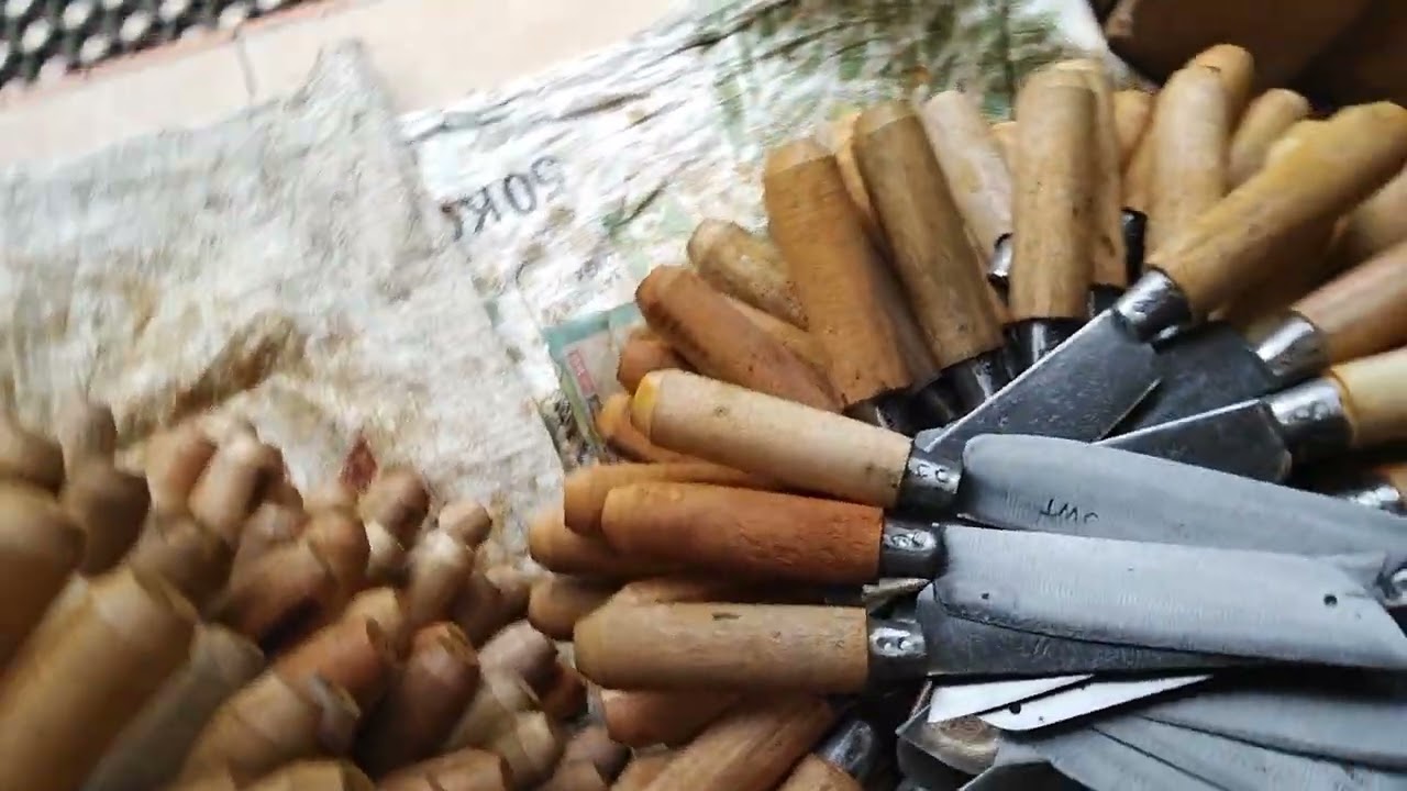 Proses kasih pewarna garan pisau dapur jenis baja #viral