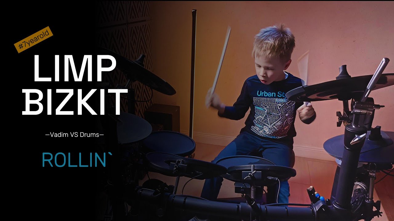 Limp Bizkit - Rollin` | 7-летний барабанщик | Vadim VS Drums