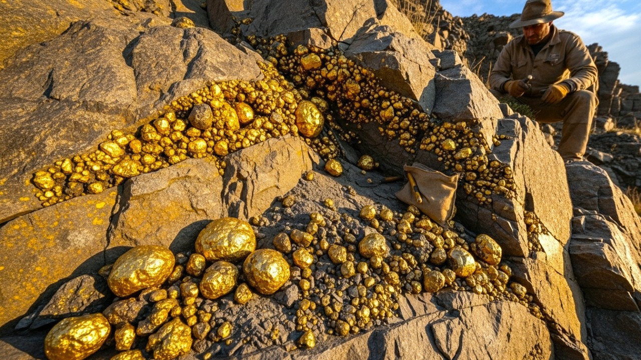 I'm so Lucky! Found a lot of beautiful gems 💎 and crystals and gold nuggets at mountain