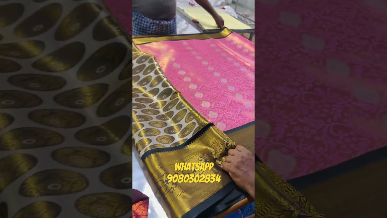 ✨New Design and new Colour Arrived✨Baby Pink with Black colour Combination Tissue Silk Saree