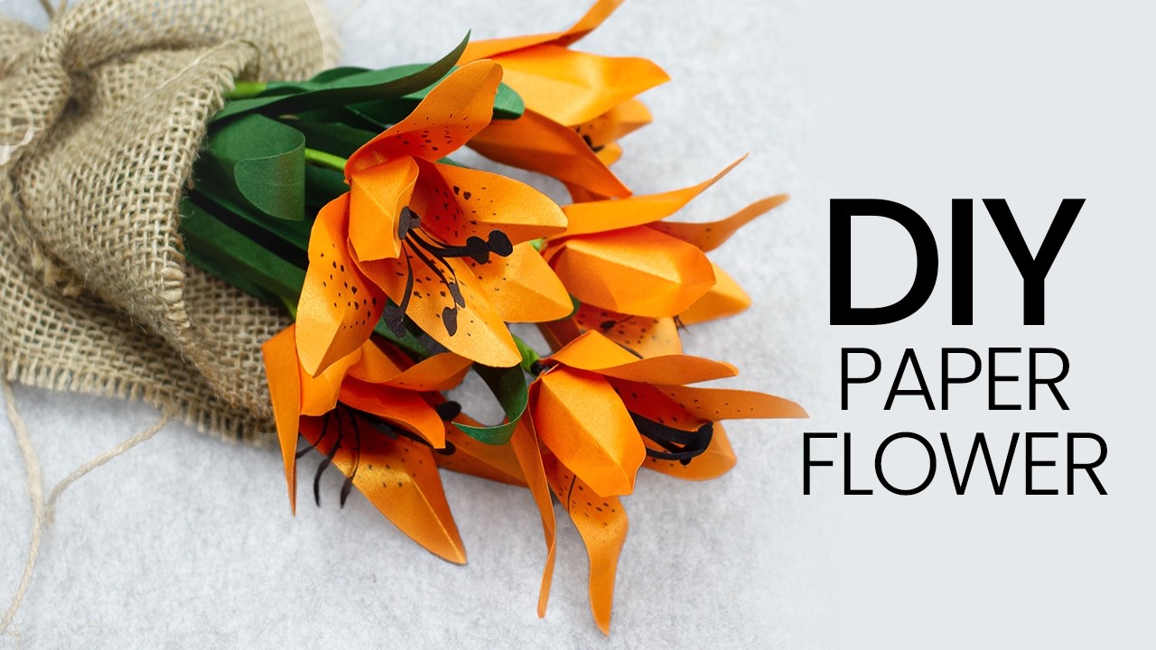 How To Make Lily Paper Flower, DIY Paper Flowers Easy