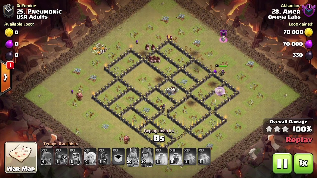 Clash Of Clans TH9 Six Pack Omega Labs vs USA Adults (Random)