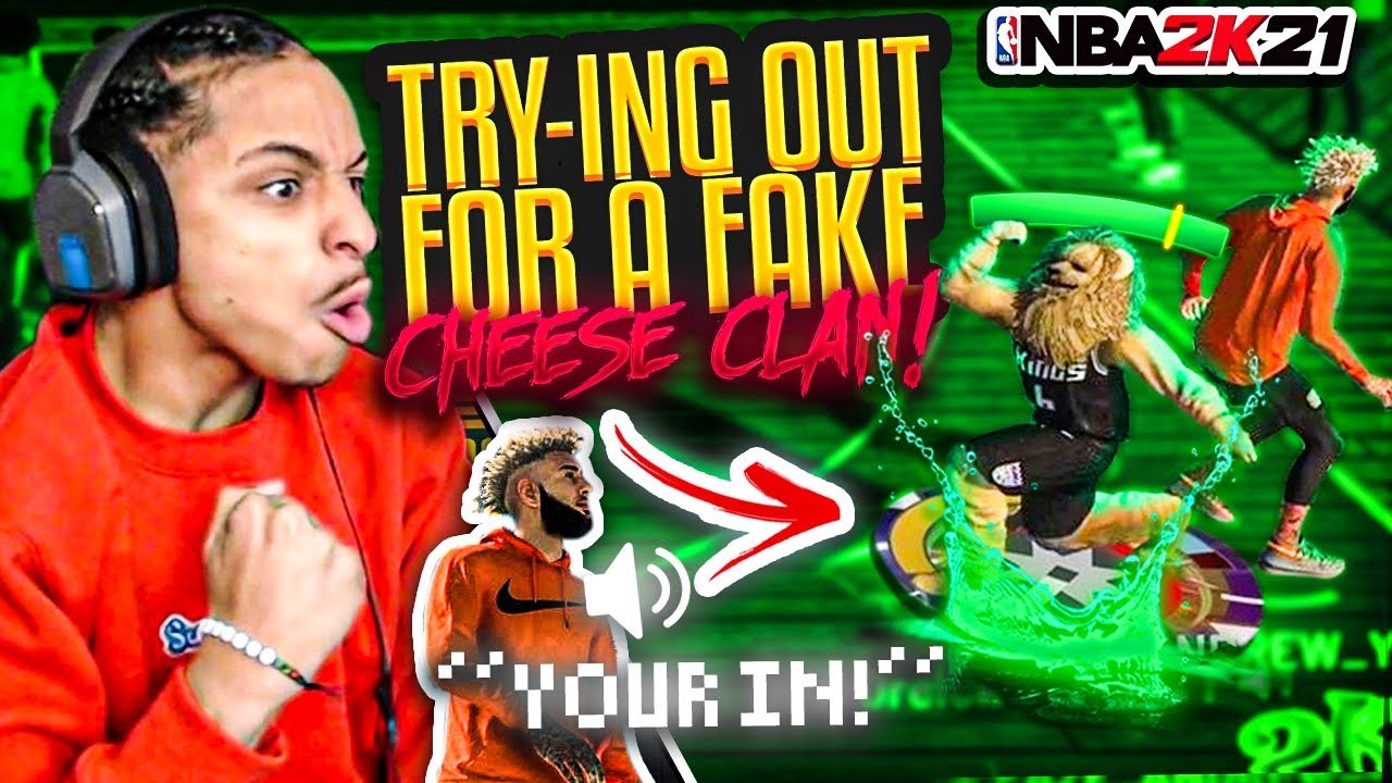 I Tried Out for a FAKE CHEESE gaang CLAN using a MASCOT... NBA 2K21