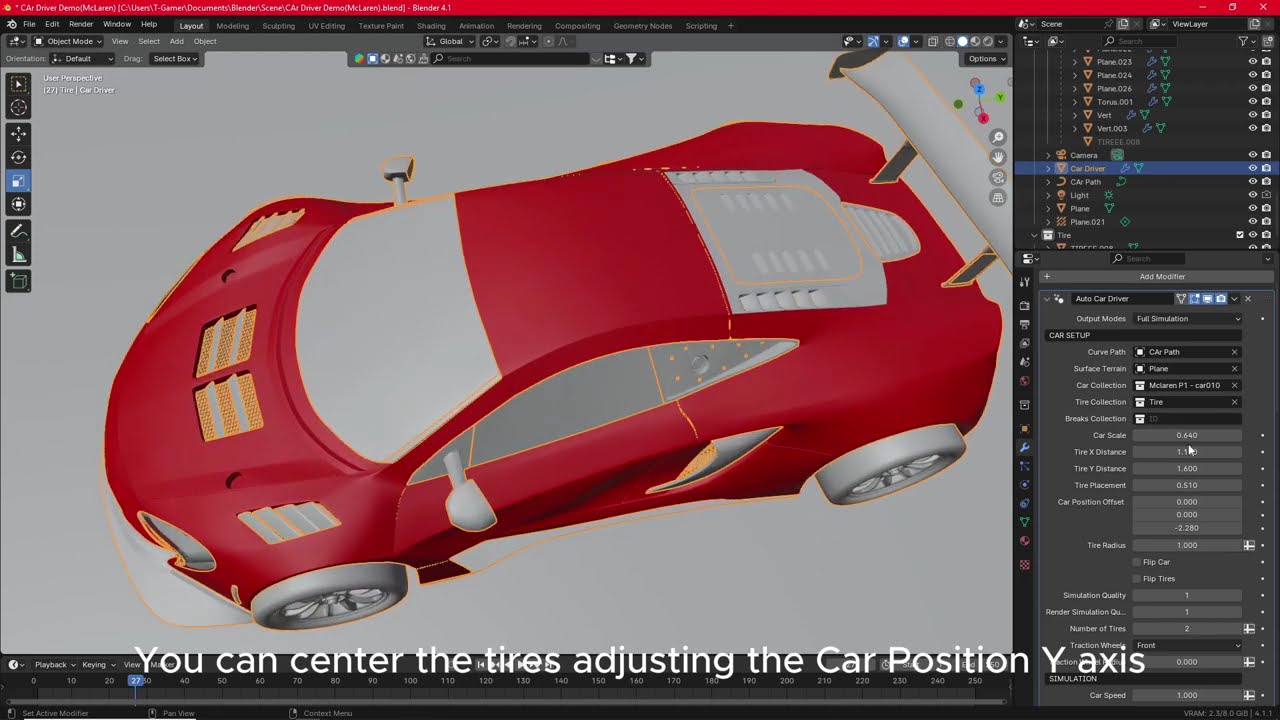 Auto Car Driver -  Car Setup