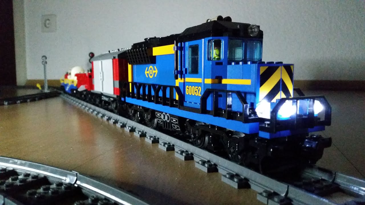 LEGO Train Set 60052 - Cargo Tour at Night - Onboard Views