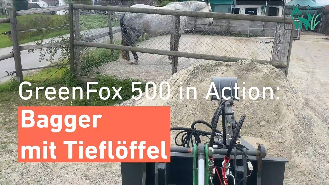 GreenFox 500 elektrischer Hoflader &ndash; Graben mit Tiefl&ouml;ffel