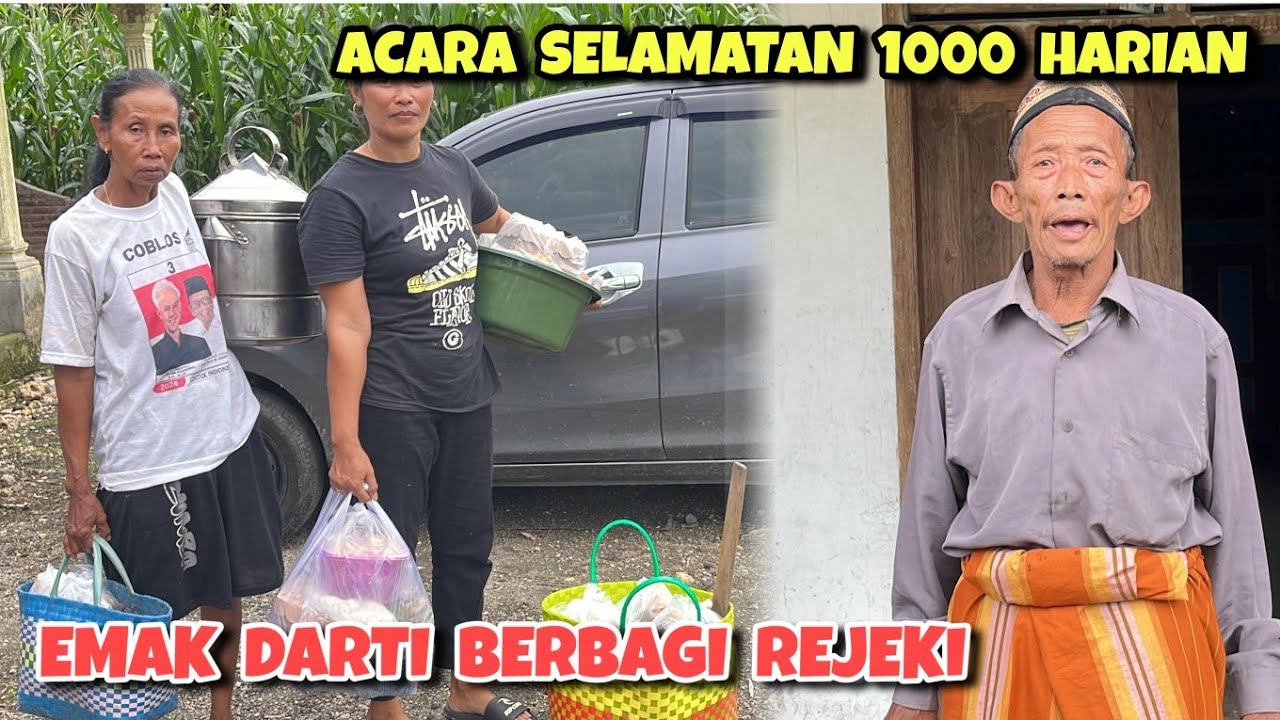 Emak Darti berbagi nasi ke tetangga ‼️ Selamatan 1000 harian Mak Parini