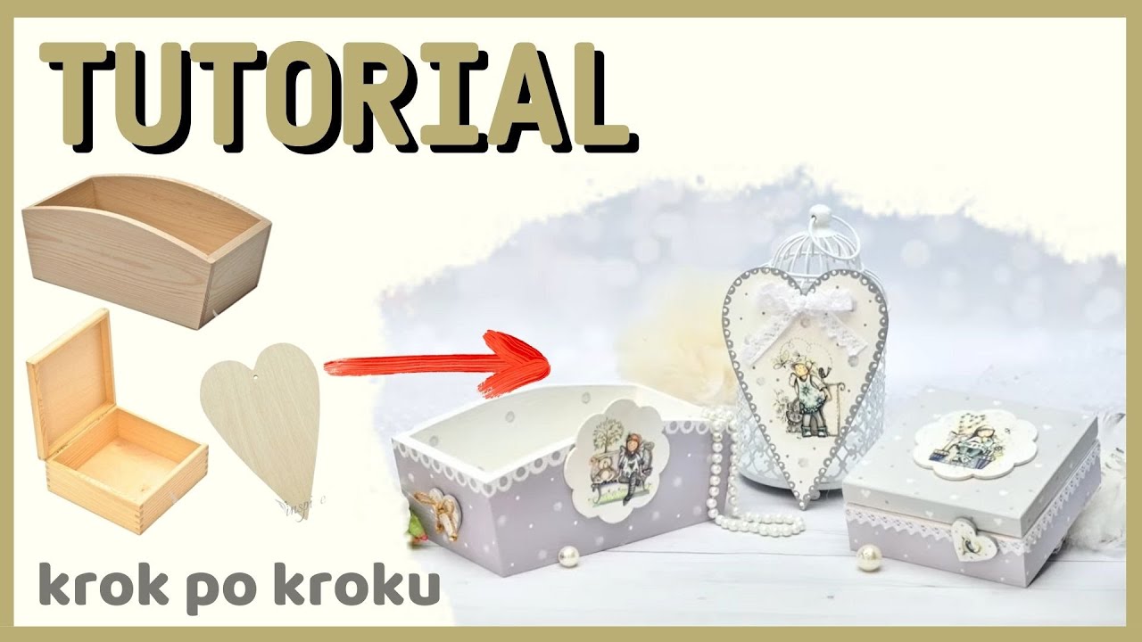 Decoupage zestaw startowy dla dziewczynki - DIY tutorial - No. 747