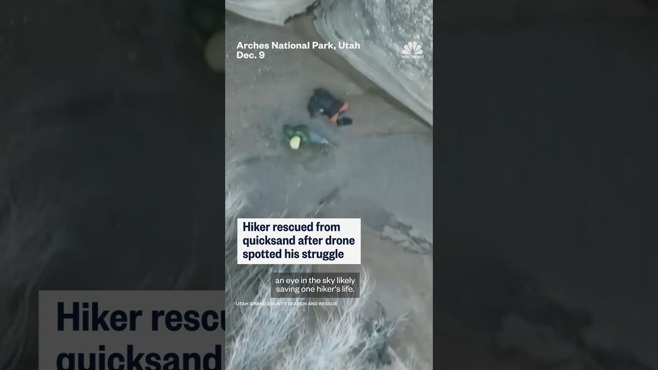 Hiker rescued from quicksand after drone spotted his struggle