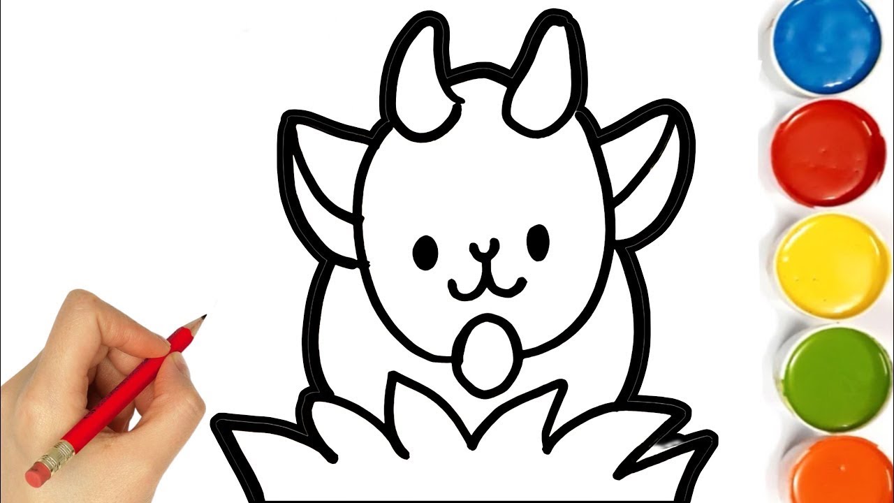 How to draw goat -Colouring for Kids & Toddlers | Draw, Paint and Learn _ Toto Art