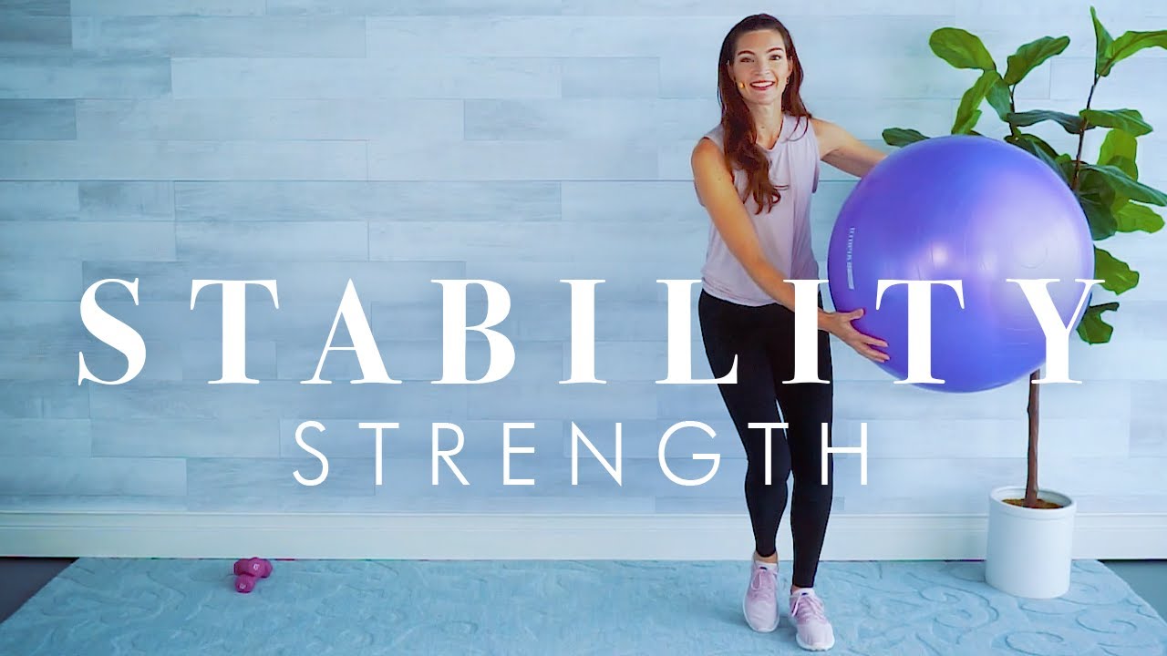 Stability Ball Workout for Beginners & Seniors // Standing Core & Sitting with Weights