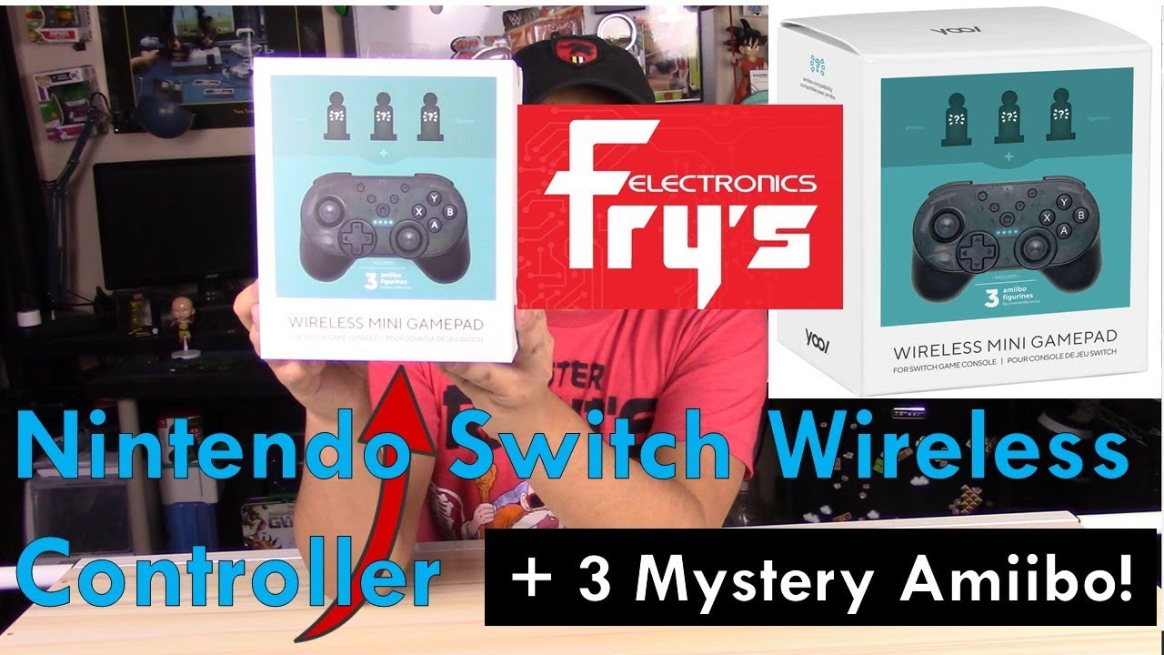 Fry's Electronics Nintendo Switch Controller + Amiibo Bundle (Yool Mini Gamepad)