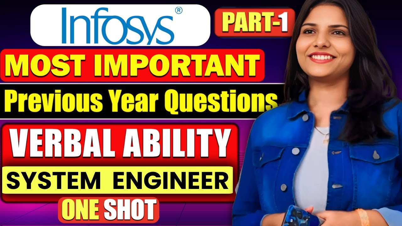 Verbal Ability ONE SHOT | Infosys Verbal Ability Questions | Infosys System Engineer Exam Questions