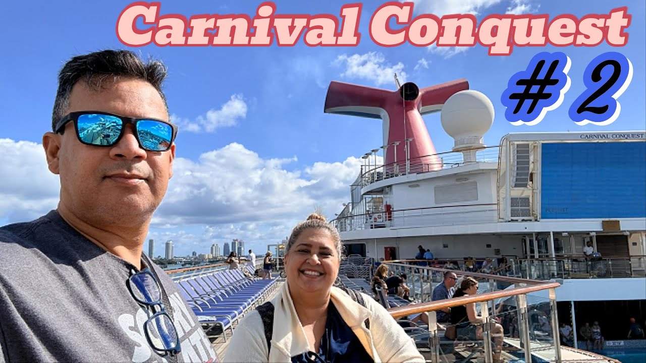 Carnival conquest day 2 / late brunch / sea day / live latin music / midnight buffet