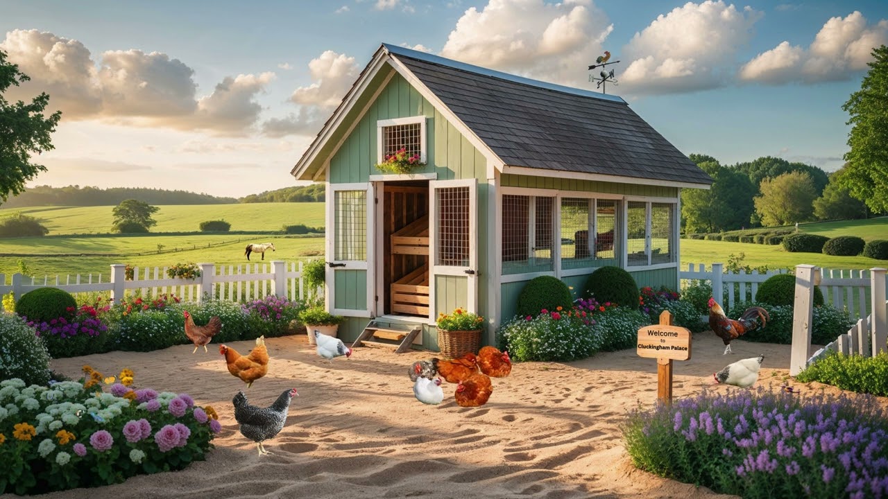 Cute Chicken Coop Farmyard Ambience 🐔🌿 | Clucking Hens, Country Breeze & Peaceful Pasture