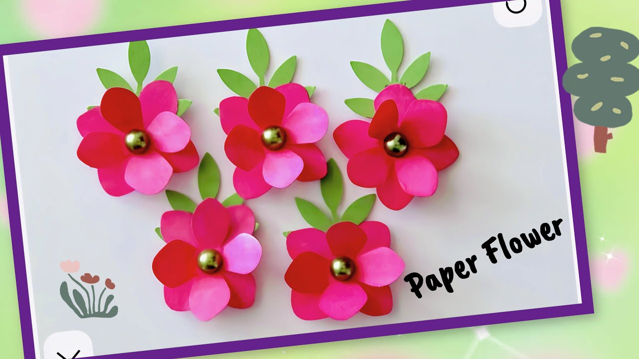 🎀 Простой бумажный цветок | Простая поделка своими руками для начинающих 🎀