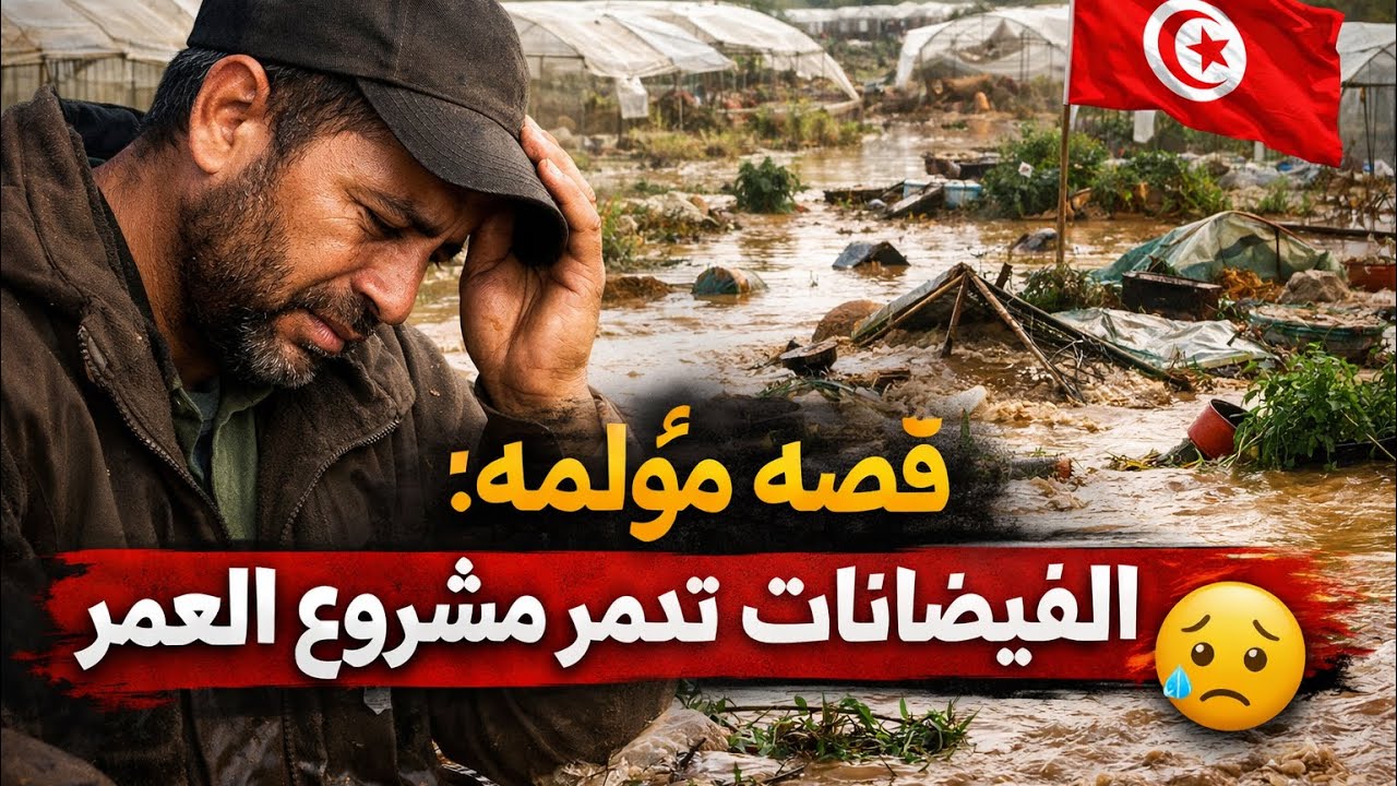قصه مؤلمه: الفيضانات تدمر مشروع العمر لأحد المواطنين في قربه، نابل 