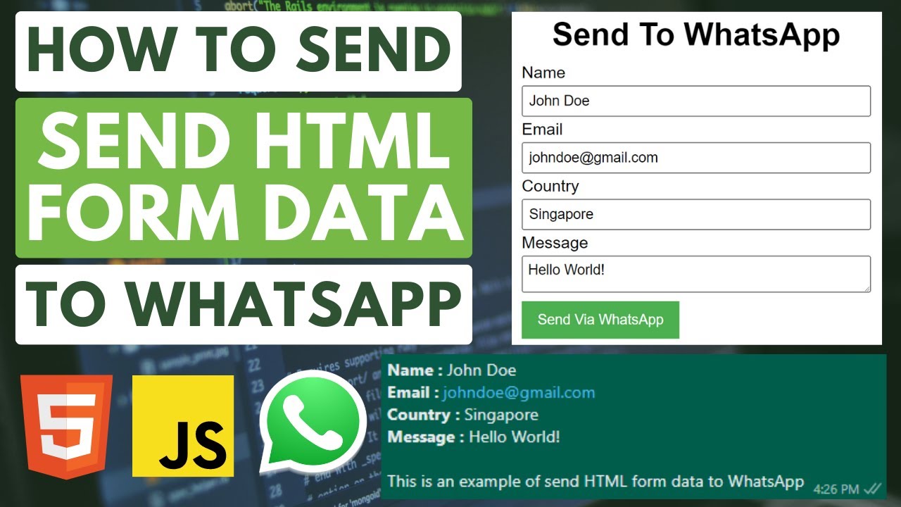 How To Send HTML Form Data To WhatsApp Using JavaScript