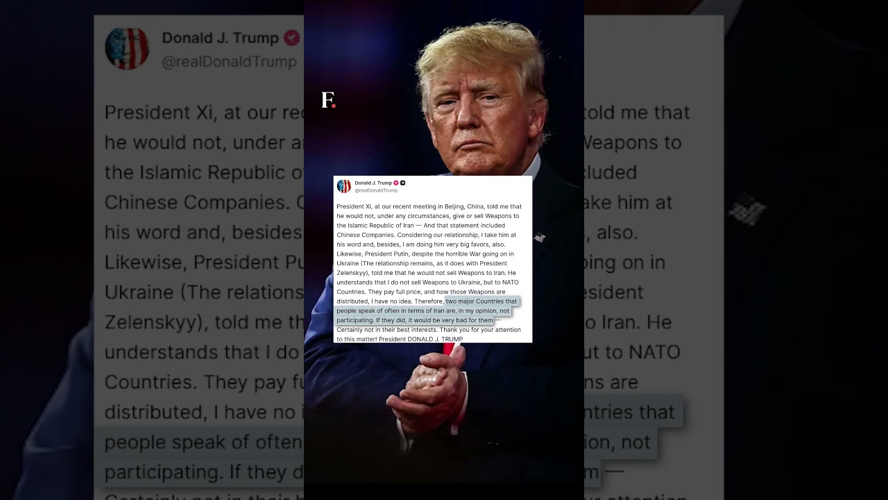 Trump Warns China, Russia Against Arming Iran | Firstpost News