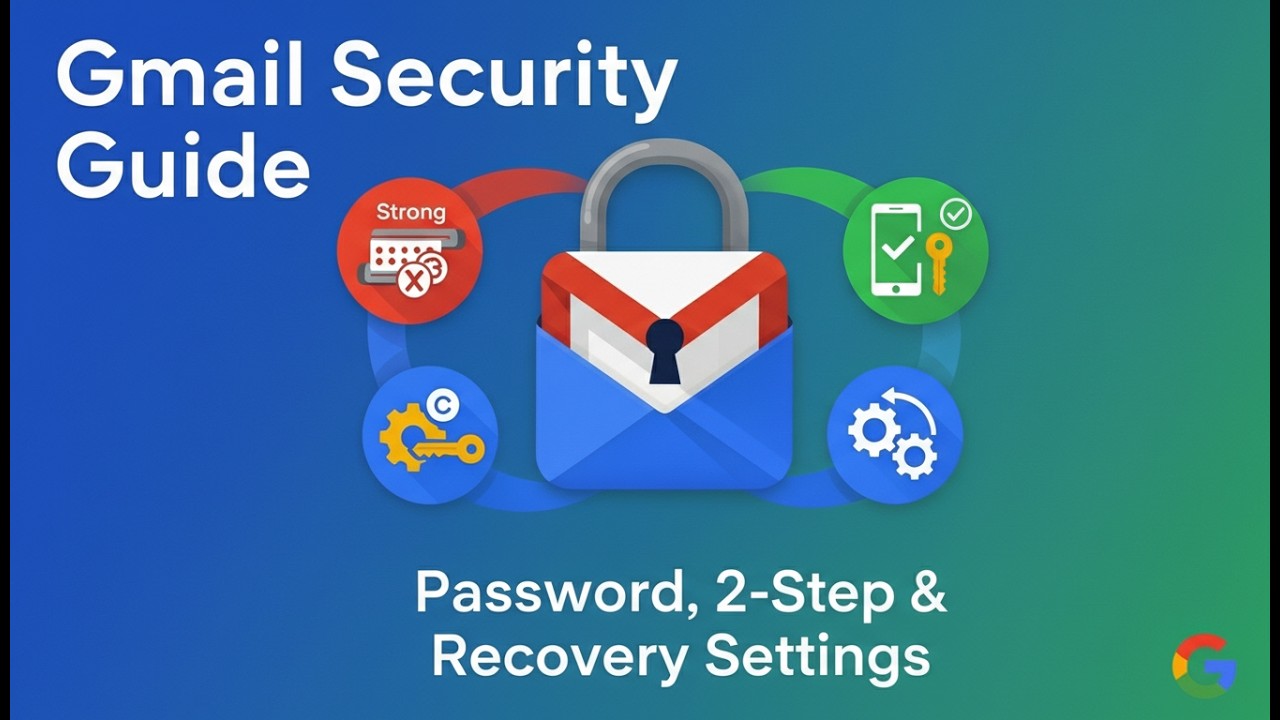 Gmail Security Guide Password, 2 Step & Recovery Settings #GmailSecurity #GoogleTips #CyberSecurity