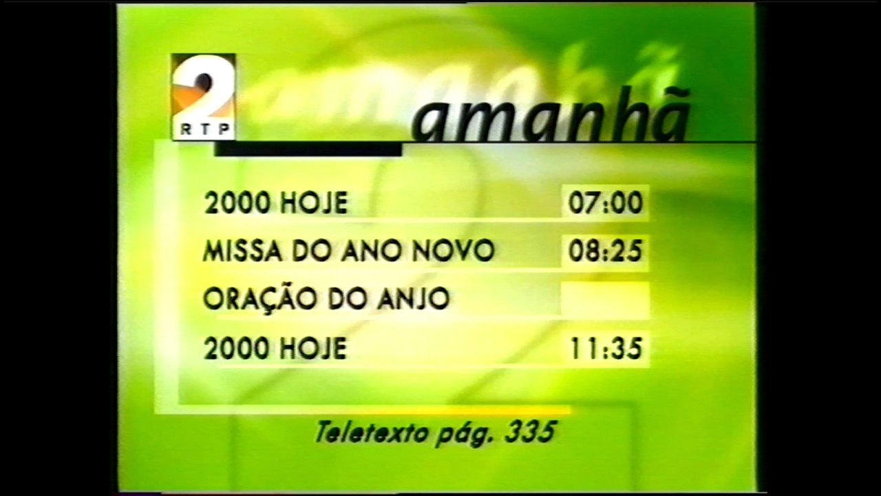 RTP2 (31 décembre 1999) - Dernières continuités + Fermeture antenne en 2000