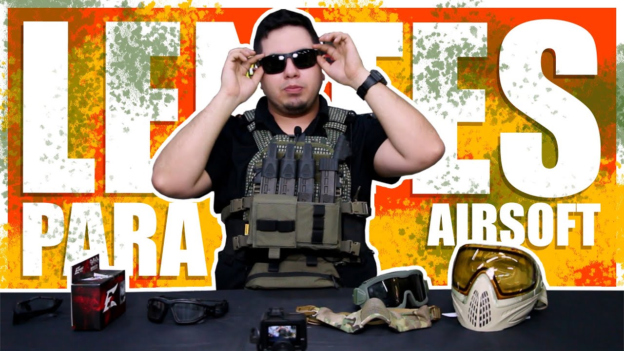 Protección facial para airsoft lentes tácticos, goggles y caretas de gotcha