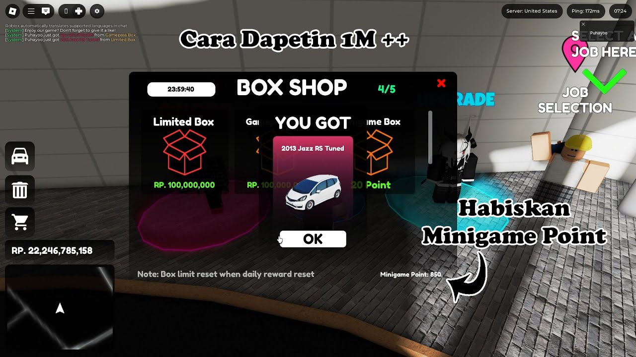Cara Aku Mendapatkan Uang Dan Buka 800 Minigame Poin CDID Roblox
