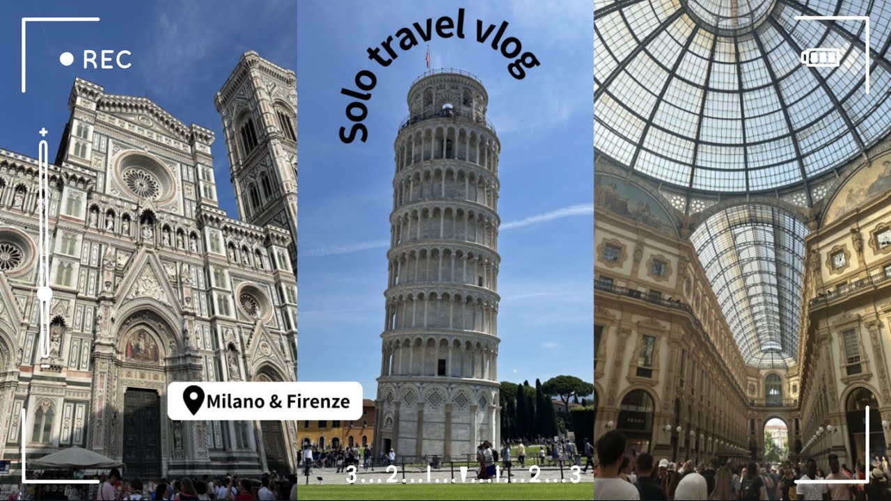vlog#10(eng) 🇮🇹solo travel vlog in Milano & Firenze🍕| 酷暑でジェラートが止まらない🍨| ゆったり観光☺️ | ピサの斜塔の傾斜は約4度📐