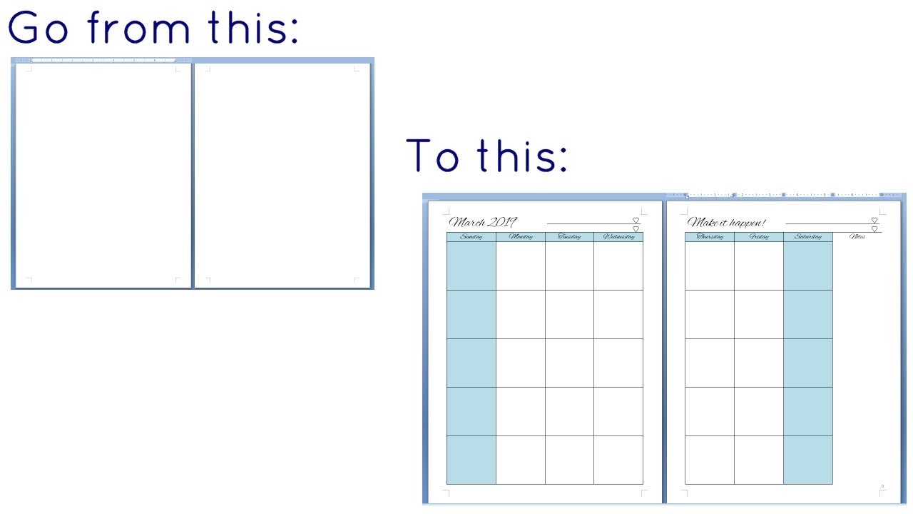 DIY: How to Make Your Own Monthly Planner in Word