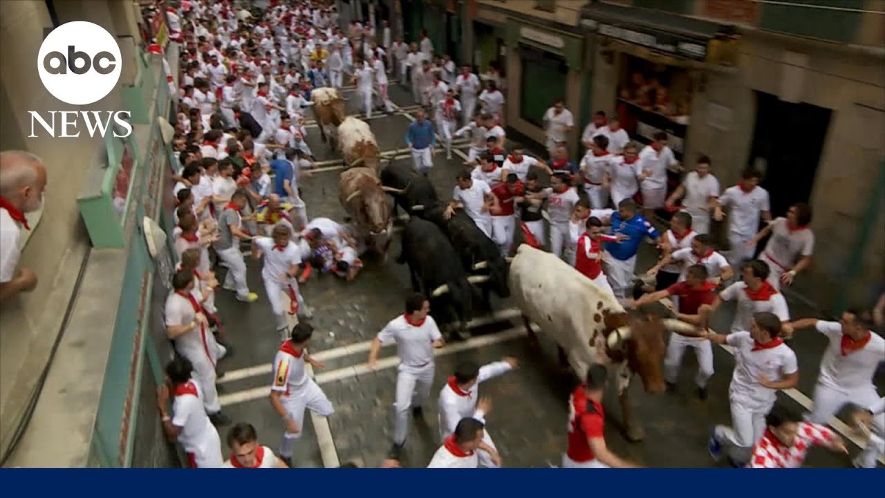 Daredevils run with charging bulls at centuries-old festival in Spain