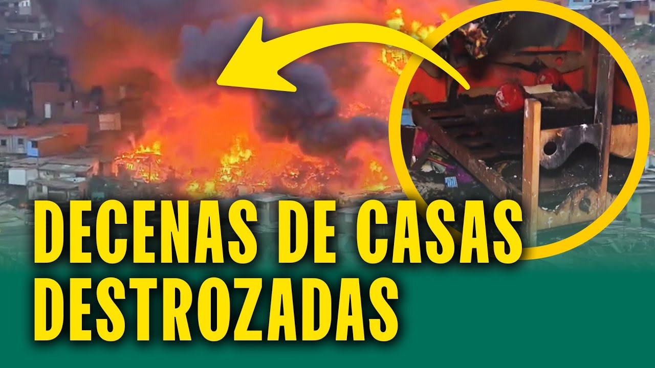 Devastador incendio en Pamplona Alta consume decenas de casas: As&iacute; qued&oacute; todo.
