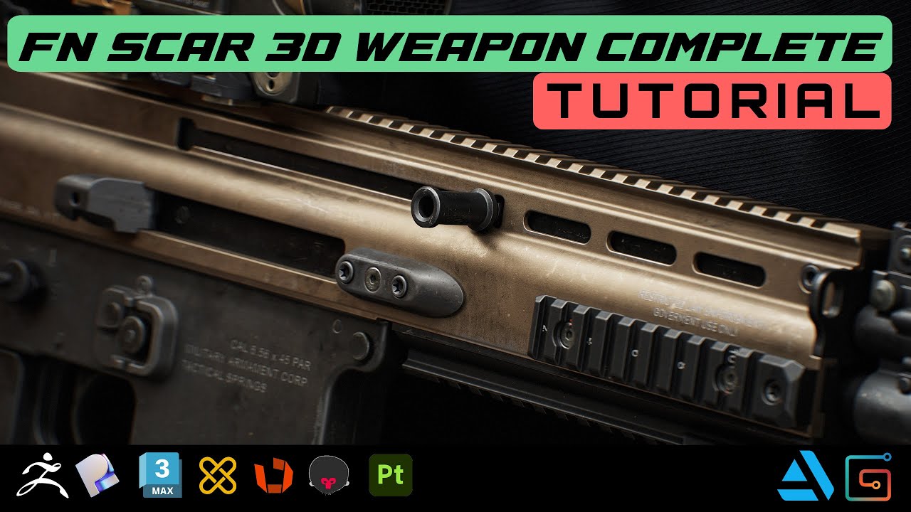 Ultimate 3D Game Ready Weapon Tutorial SCAR Showcase