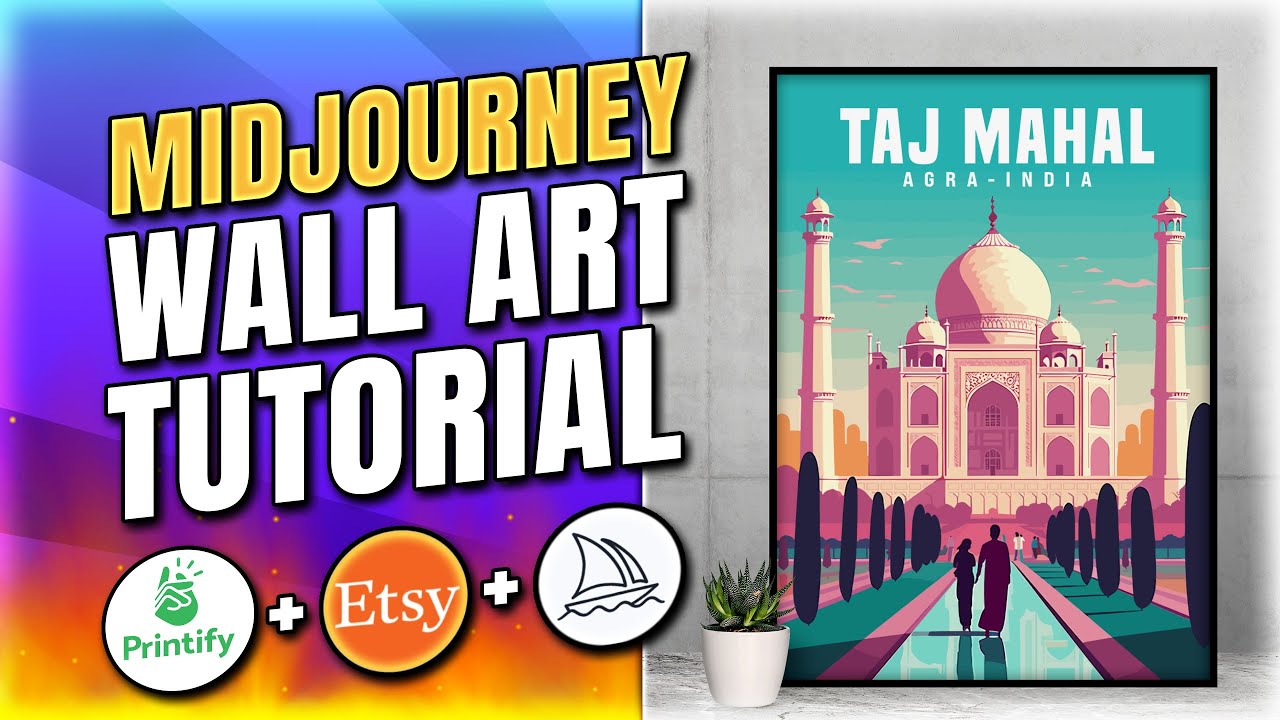 💰Sell Midjourney Print on Demand Wall Art on Etsy w/ Printify & Placeit