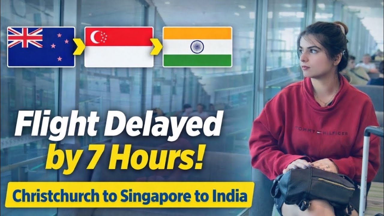 Flight Delayed by 7 hours @singaporeair #newzealand #airport #singapore #india #youtube #youtuber 