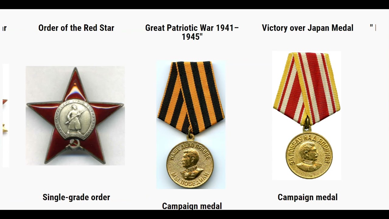 Soviet Union Military Medals Awards In World War II