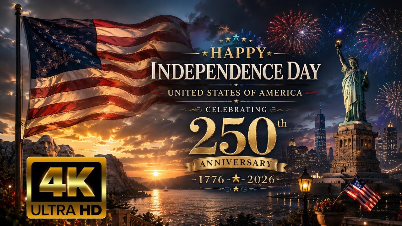 July 4th | 250th Anniversary Celebration | Happy Independence Day | 4K UHD Screensaver [No Music]
