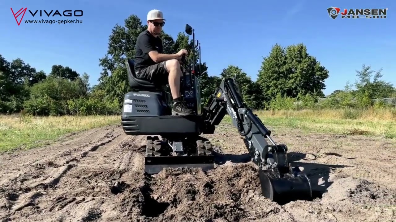 Minikotró árokásó teljes készlet  -  JANSEN MB-500 Benzin