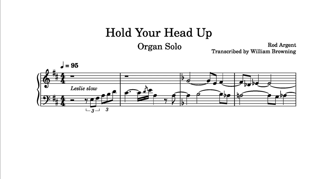 Argent - Hold Your Head Up (Organ Solo Transcription)