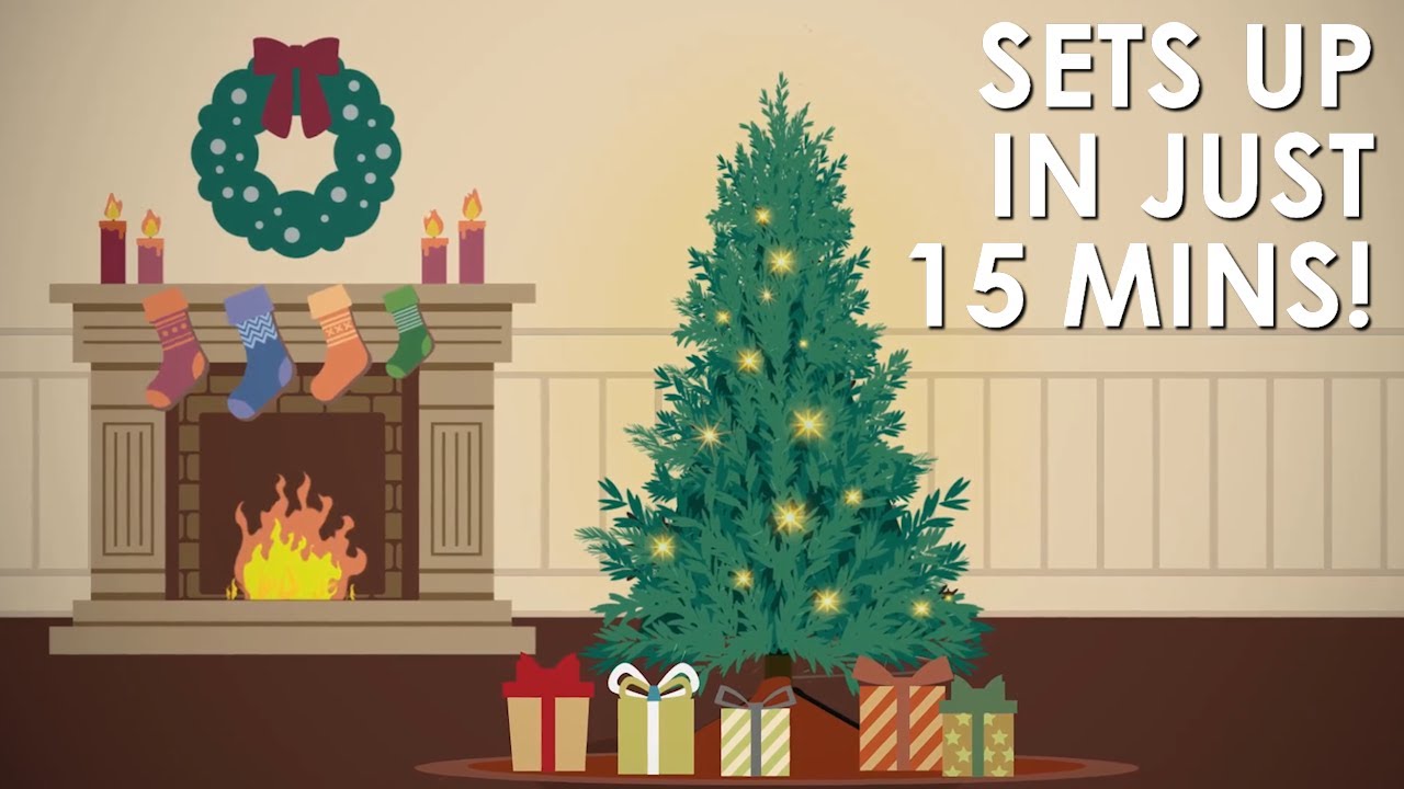 LightBulbs.com Pre-Lit Christmas Trees set up in just 15 minutes!