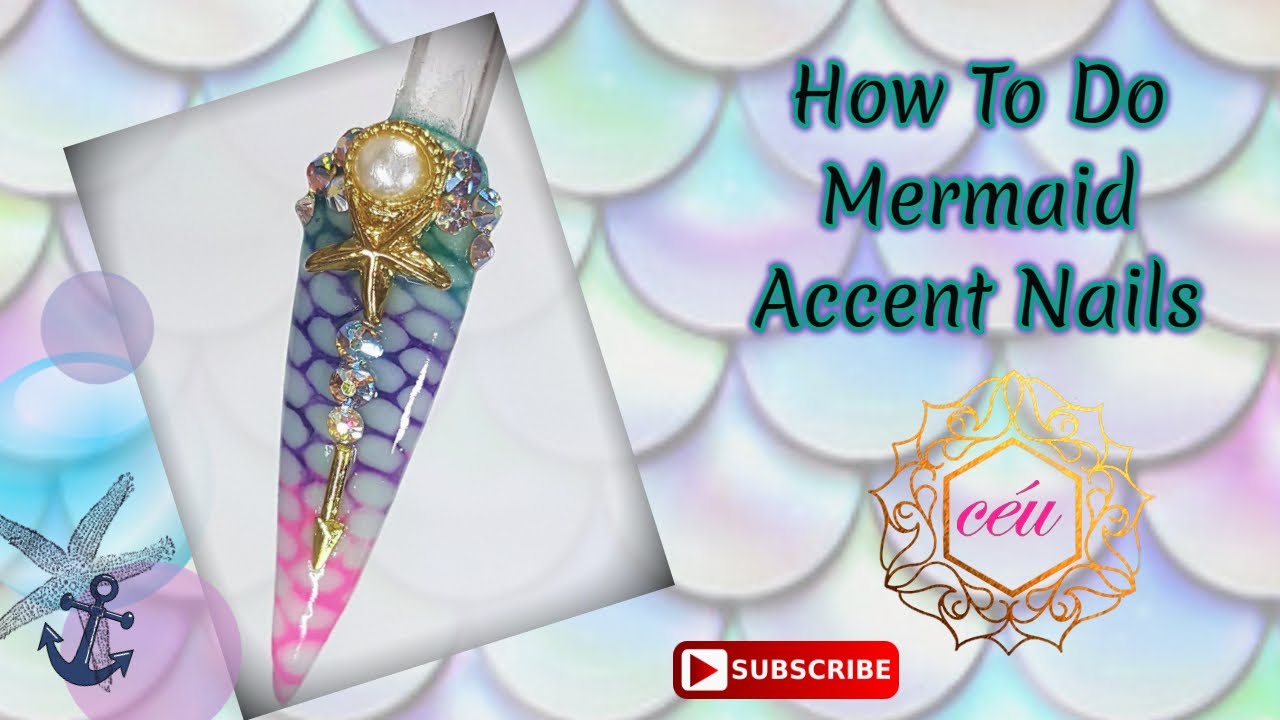 How To / Acrylic Mermaid Nail with Bling