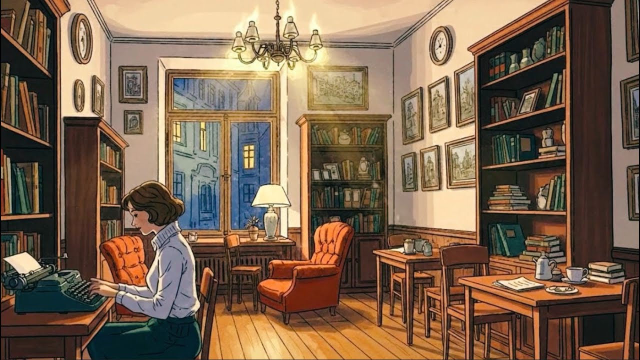 Pov: You are writing a letter in a 1920s cafe | Elegant Jazz & Typewriter