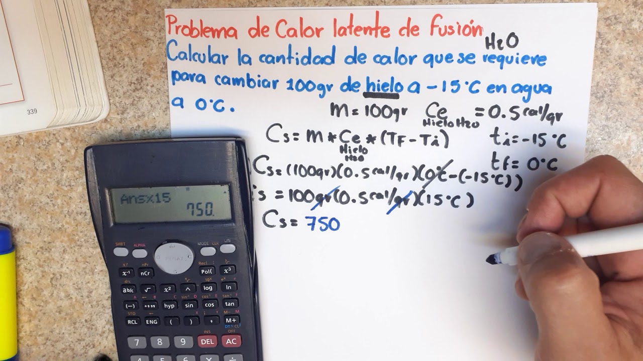 CALOR LATENTE DE FUSIÓN. EJEMPLO