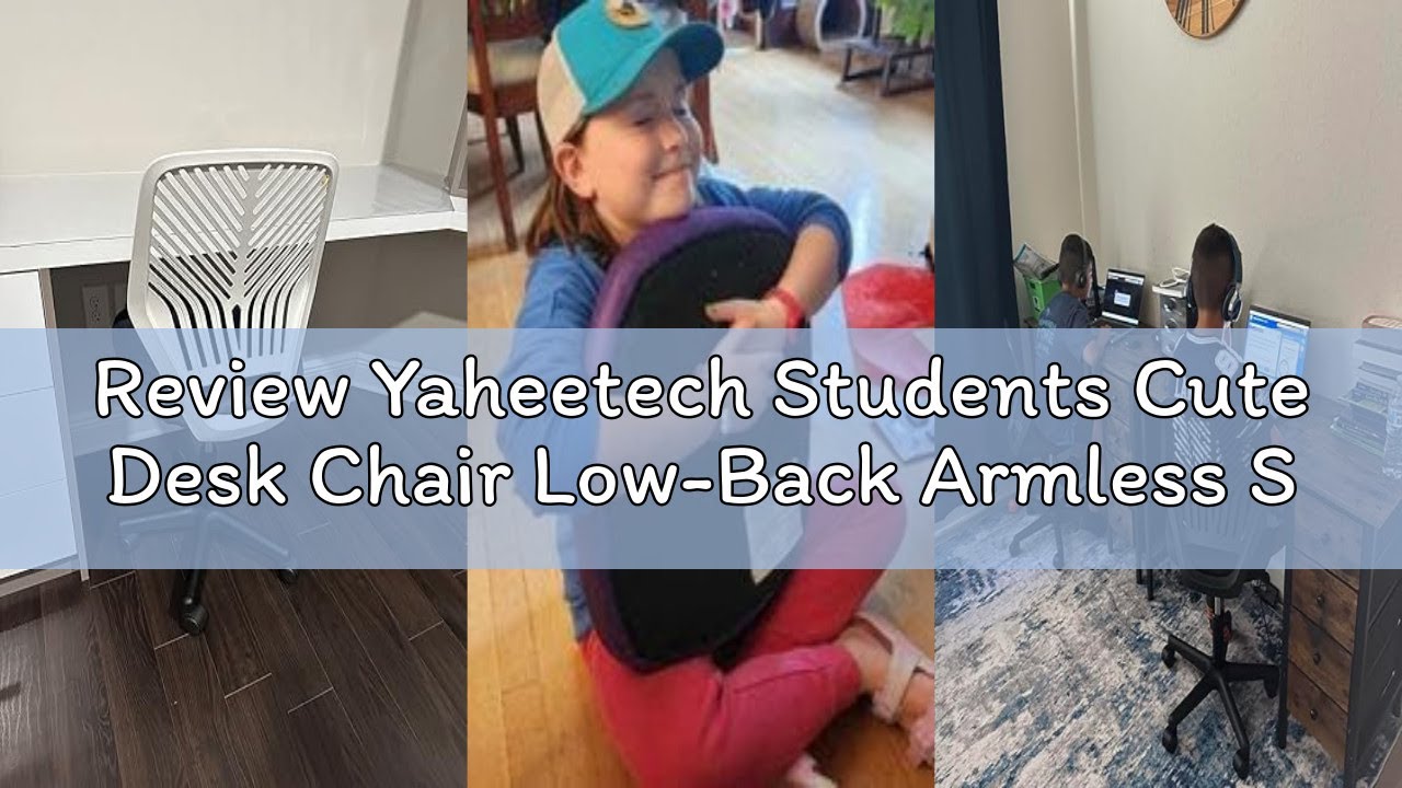 Review Yaheetech Students Cute Desk Chair Low-Back Armless Study Chair w/Lumbar Support Adjustable S