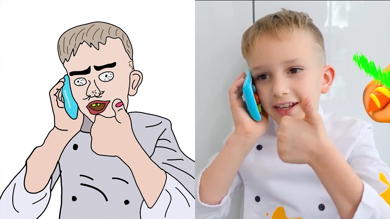 Vlad and Nikita in the Mom's Ice Cream Truck l Funny Drawing Meme