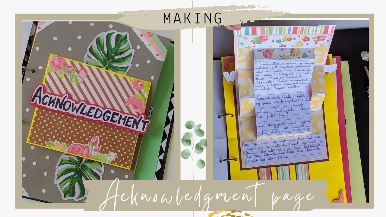 Acknowledgment page || Pop up card ||  Making process of acknowledgement page || Mahima crafts